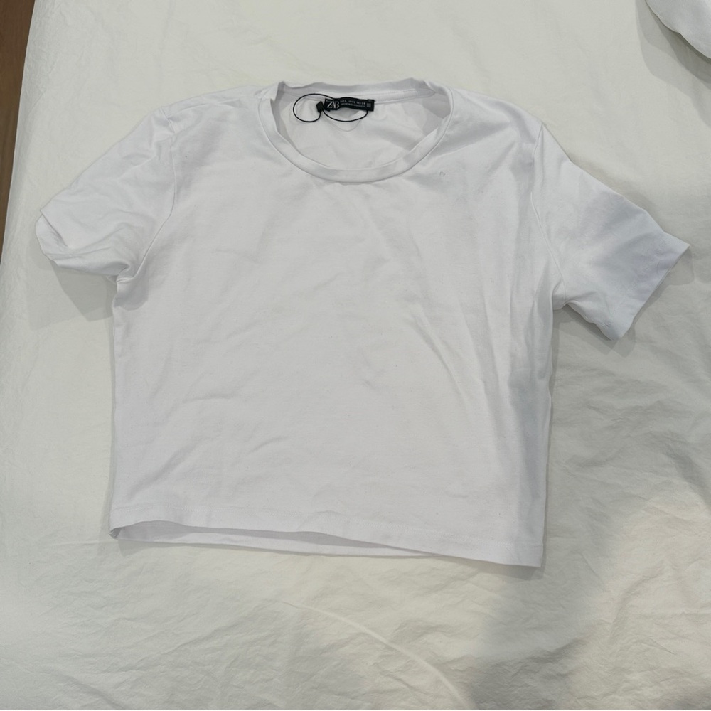 White Zara Crop Top Size L